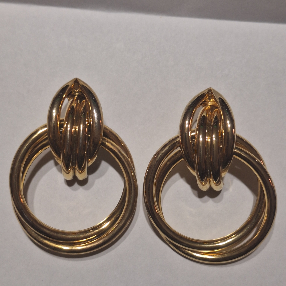 Gold-Tone Hoop Drop Earrings - Women Accessories